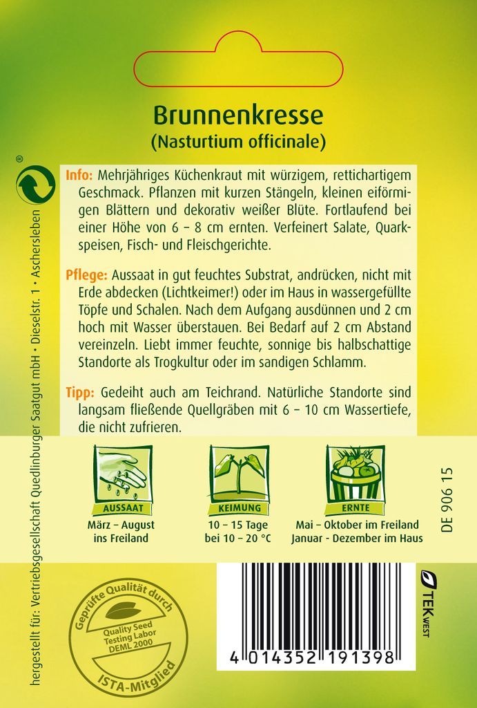 Quedlinburger Saatgut - Brunnenkresse - Samen - 492742 Produktbild 