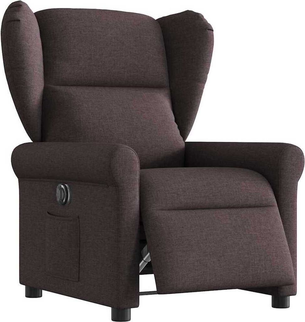 Relaxsessel Elektrisch Dunkelbraun Stoff