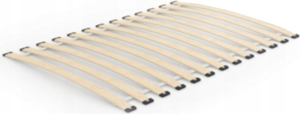 A wooden bed slat base on a white background.