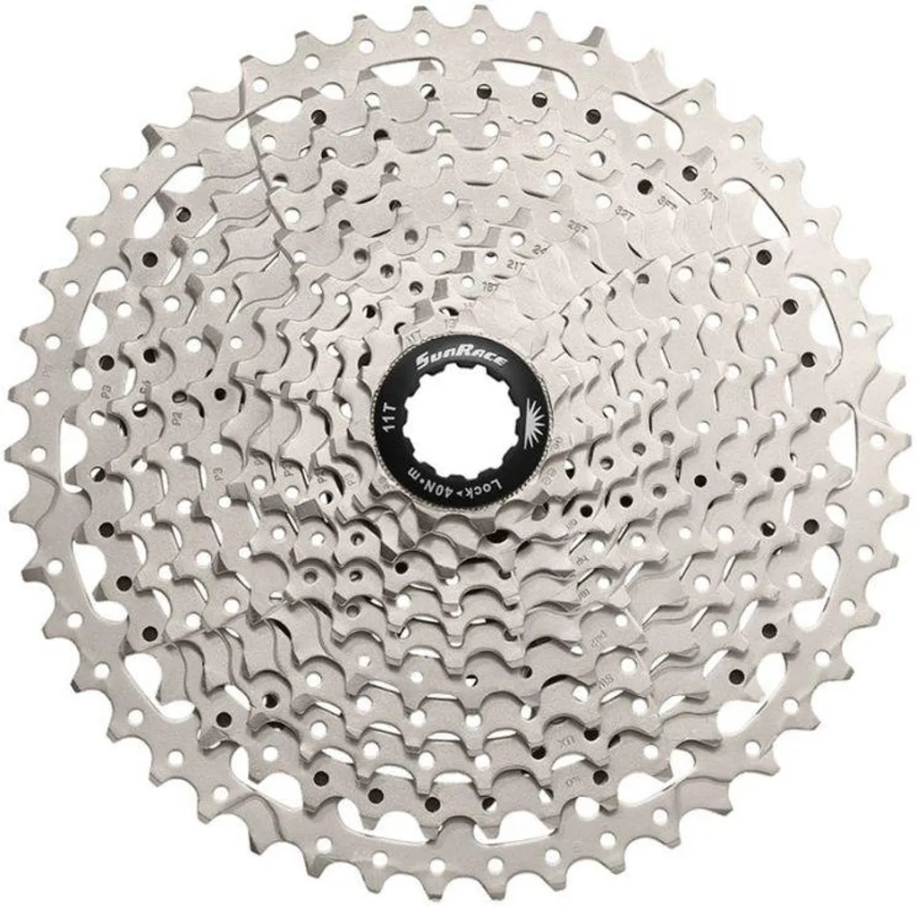 Cassette Sunrace 11 Vitesses 11-51T Argent pour Transmission de VTT