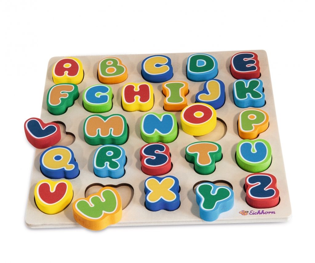 Eichhorn Buchstaben 26tlg Buchstabenpuzzle Puzzle Steckpuzzle ABC Holz Spielzeug 