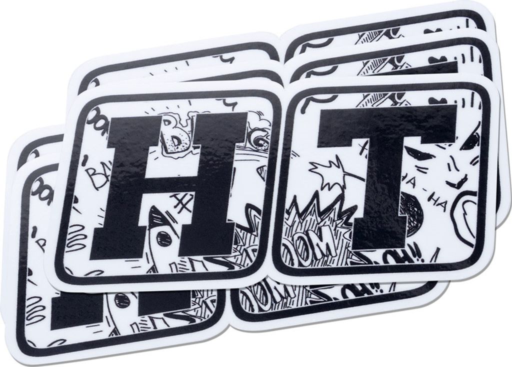 Aufkleber 10 x Heavy - Tuned, schwarzes Logo auf weißem Hintergrund