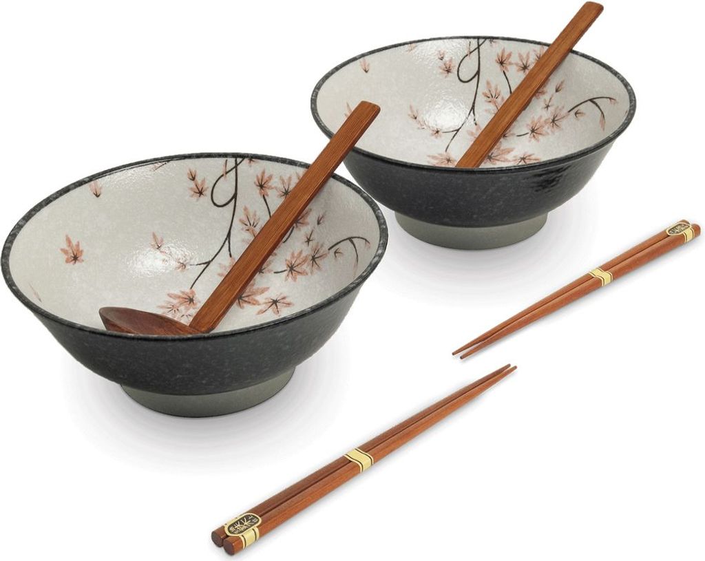 mepuru Reisschale  Ø13cm Schalen Set 2x Suppenschale Essstäbchen Japan