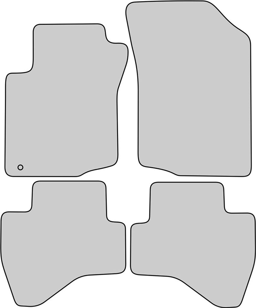 Exclusive Design Fußmatten passend für Toyota Aygo 1 I Bj. 2005-2014, Naht:Silber. Deluxe Velours