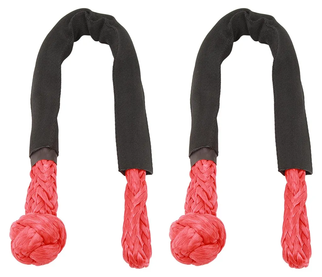 Manilles Souples Indéchirables 38000lb Rouge - Anti-Rayures 4x4 SUV