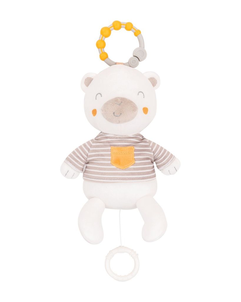 Kikkaboo Baby-Plüsch-Spieluhr Stofftier Aufzieh-Spieluhr C-Ring Einschlafhilfe beige Bär