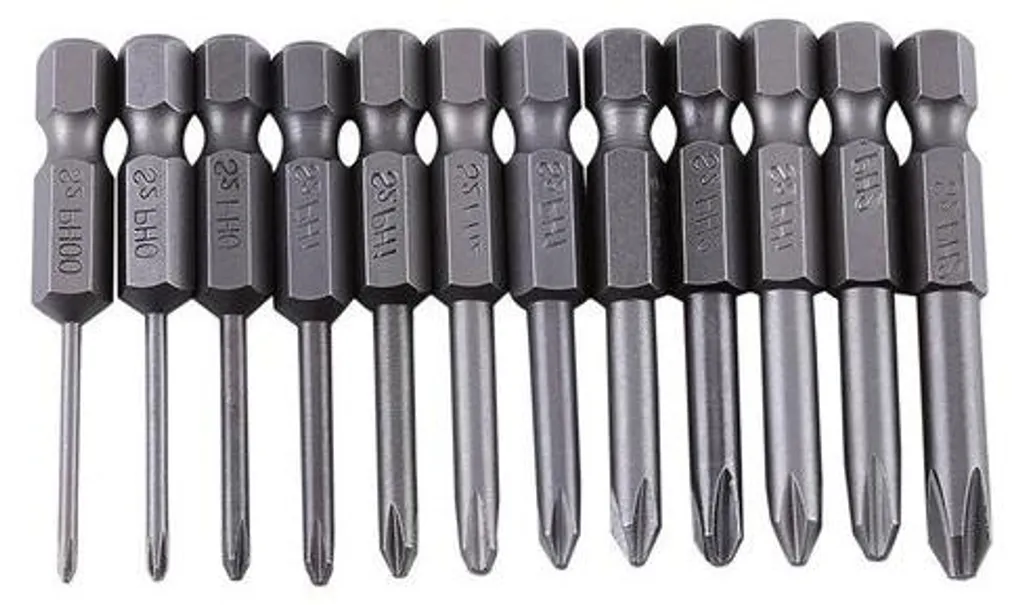 Lot de 12 embouts de vissage cruciformes Ph00 aimantés longueur 50mm