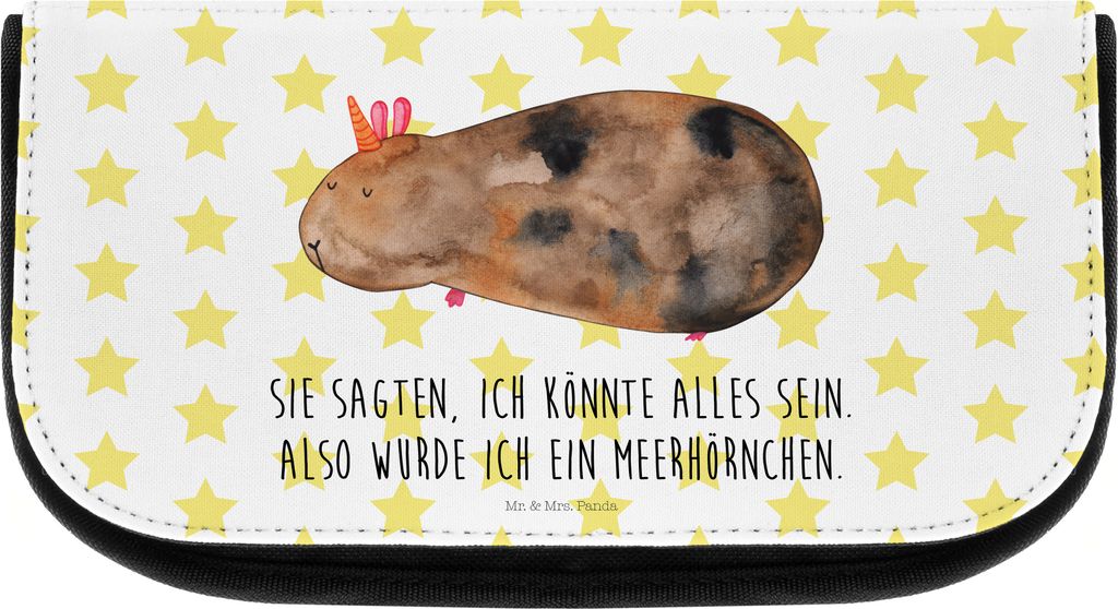 Mr. & Mrs. Panda Kulturbeutel Einhorn Meerschweinchen - Weiß - Geschenk, Schminktäschchen, Unicorn, Meerhörnchen, Meerschwein, kosmetiktäschche...