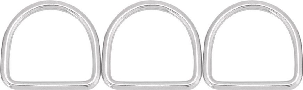 3-teiliger Edelstahl-D-Ring für Gewichtsgürtel, Gurtband, Klettern, Tauchzubehör (L)