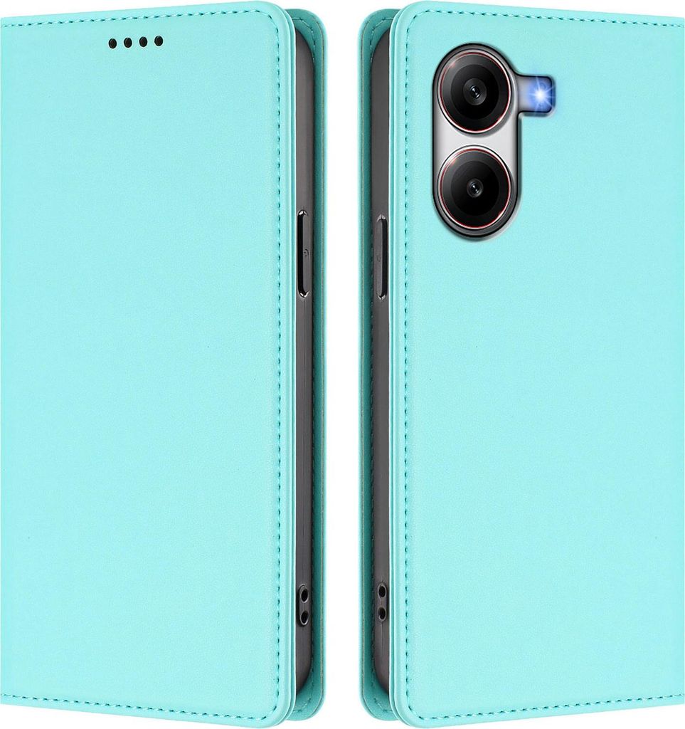 Handyhülle für Xiaomi Poco X7 Pro, Kunstleder Klapphülle Stoßfeste Magnetische Hülle mit Ständer Türkis