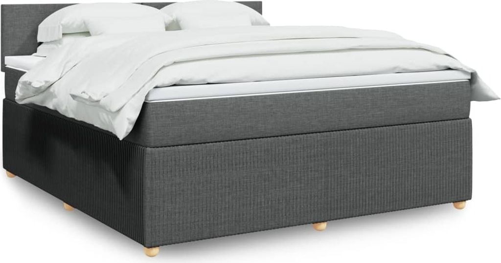 Maison Exclusive - Boxspringbett mit Matratze Dunkelgrau 180x200 cm Stoff