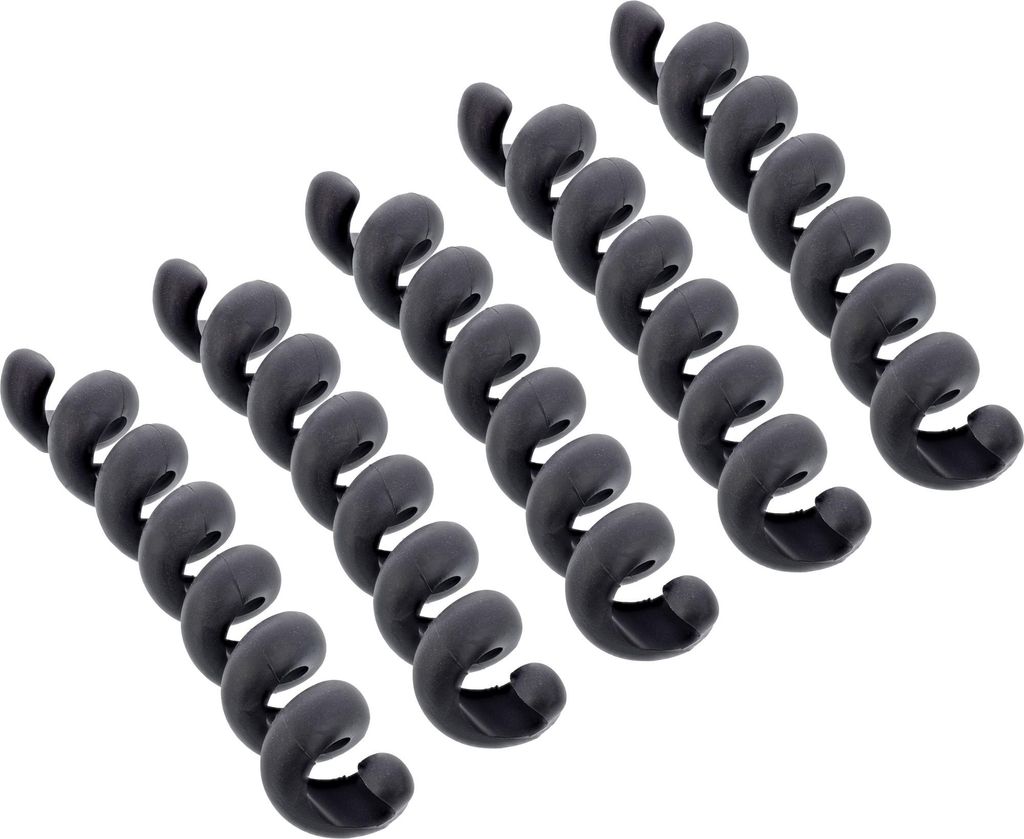 5er Pack InLine Kabelspirale, Kabelmanager 1-fach, 100x16mm, schwarz