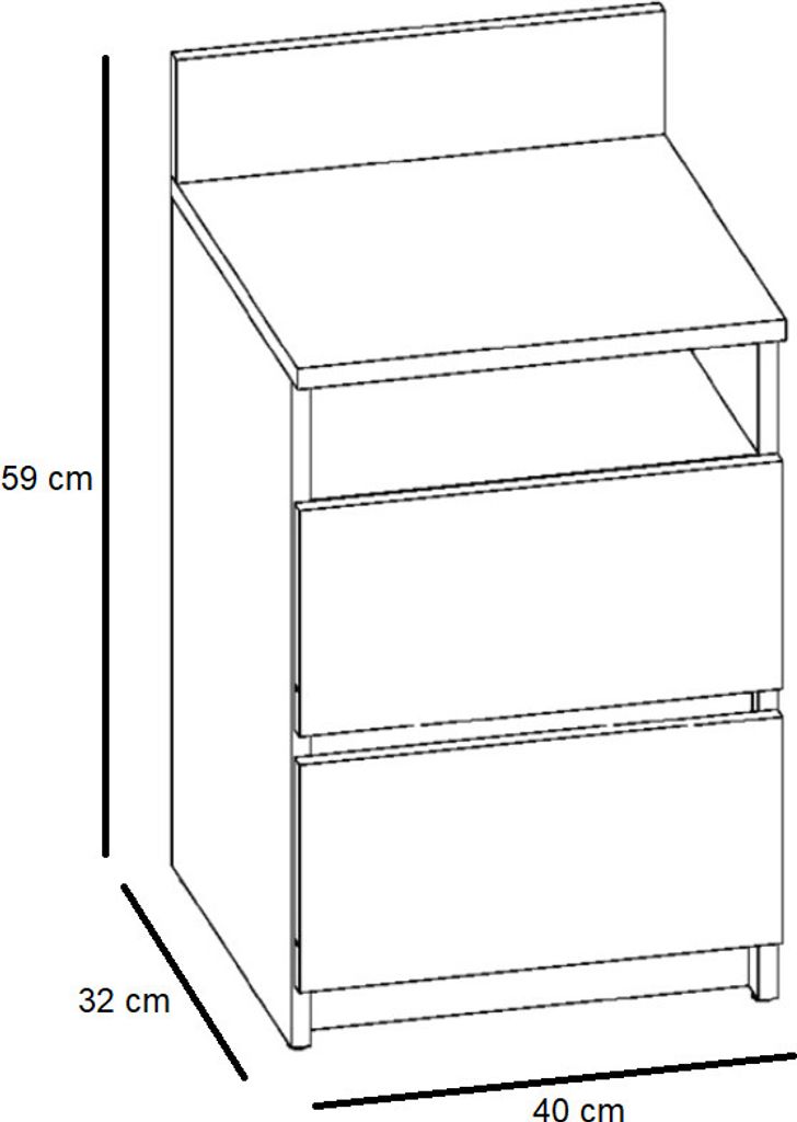 VBChome Noční stolek 40 x 32 x 59 cm Dub Artisan - antracit Obrázek produktu 