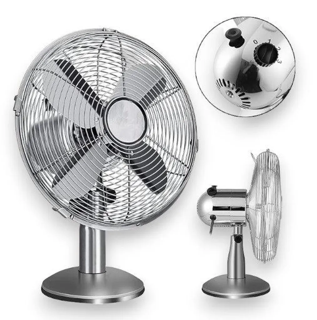 Ventilateur de table oscillant en métal style rétro - Diamètre 40cm