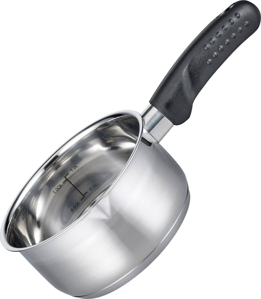 ELO Stielkasserolle Turmailin Ø 16 cm Hochwertiger Edelstahl 18/8, ideal für alle Herdarten, spülmaschinengeeignet, 2-teilig