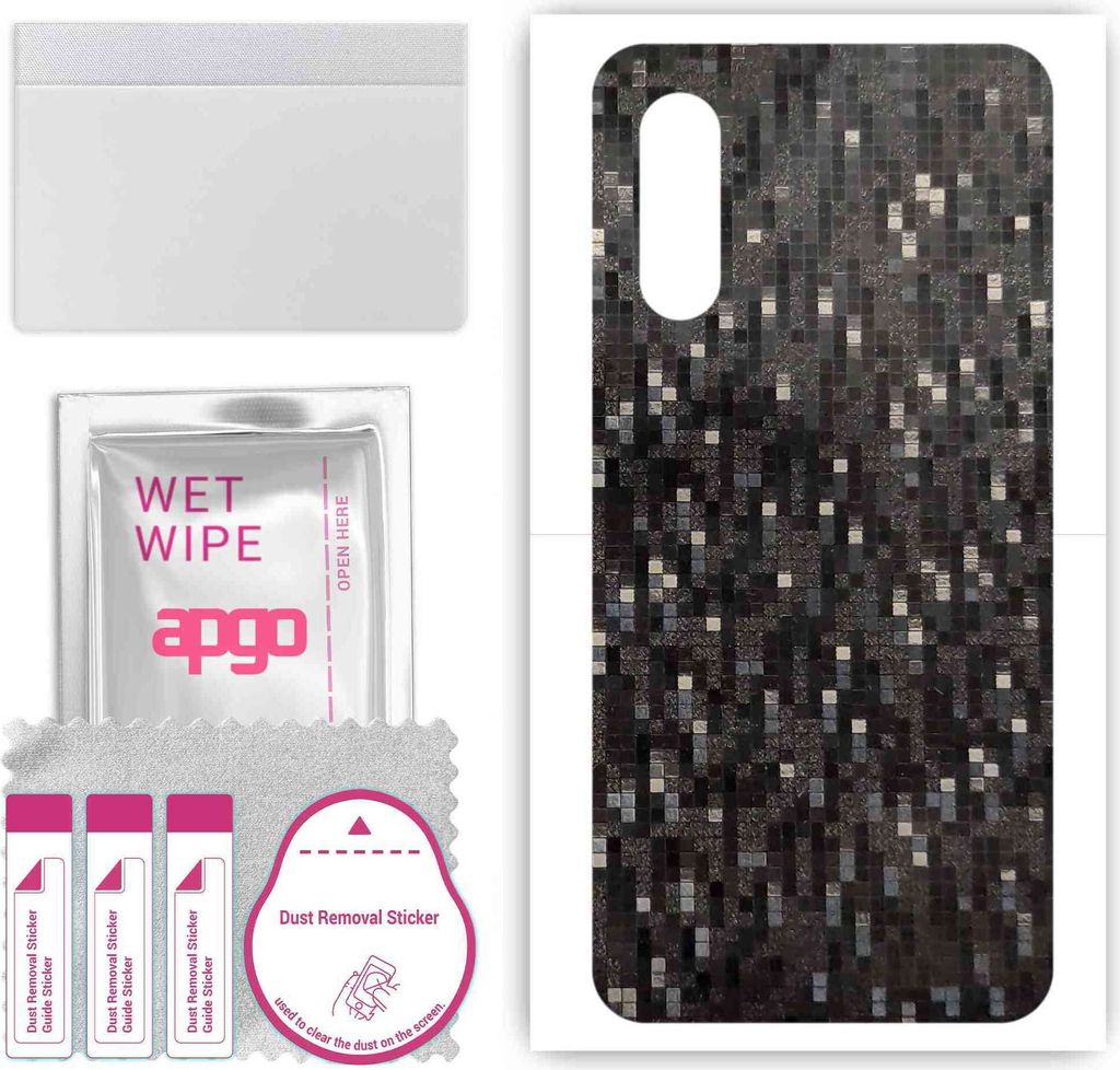 apgo Rückseite Schutzfolie, Skin, kompatibel mit Meizu 16T, Hinten Displayschutzfolie aus Vinylfolie, kratzfest, einfache Montage - Carbon Black P...