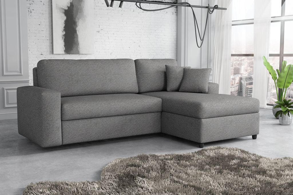 Chilly Olivia Ecksofa L-Form 242x166 cm – Stoff Egon, Schlaffunktion 140x190 cm & Bettkasten Egon 11