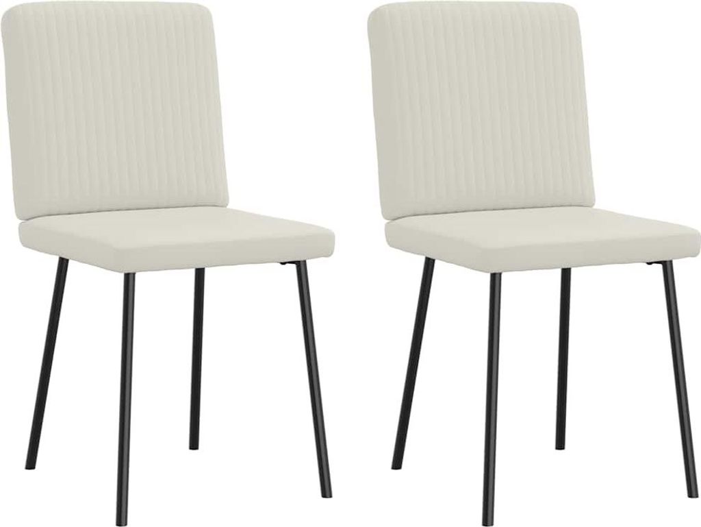 vidaXL Esszimmerstühle 2 Stk. Creme Samt