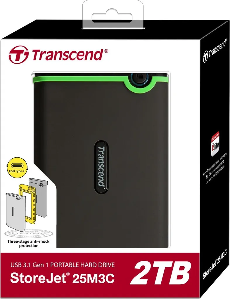 Sauvegardez vos données avec le Transcend StoreJet 25M3C 2 To Antichoc
