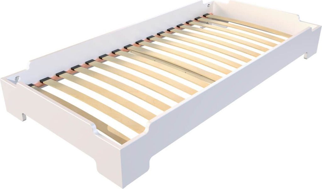 Stapelbett 80x200 - 1 Platz aus Massivholz - Weiß