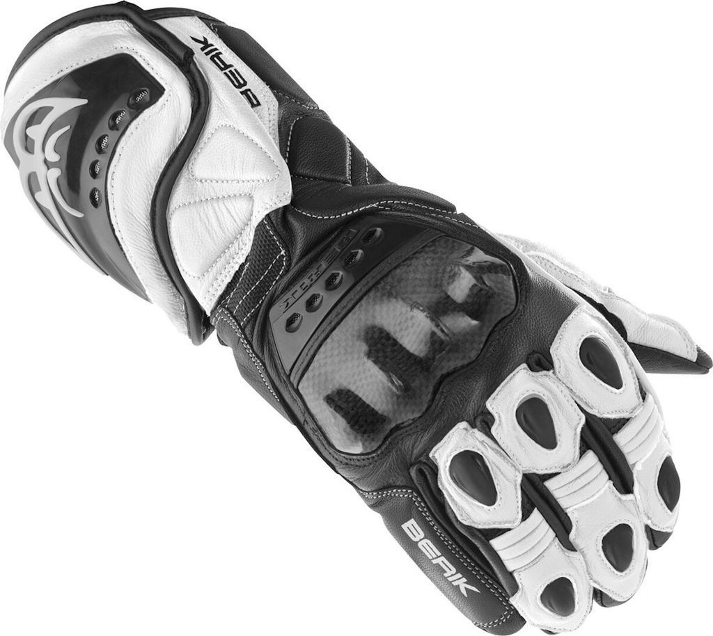 Berik TX-1 Motorradhandschuhe, schwarz/weiß, XS