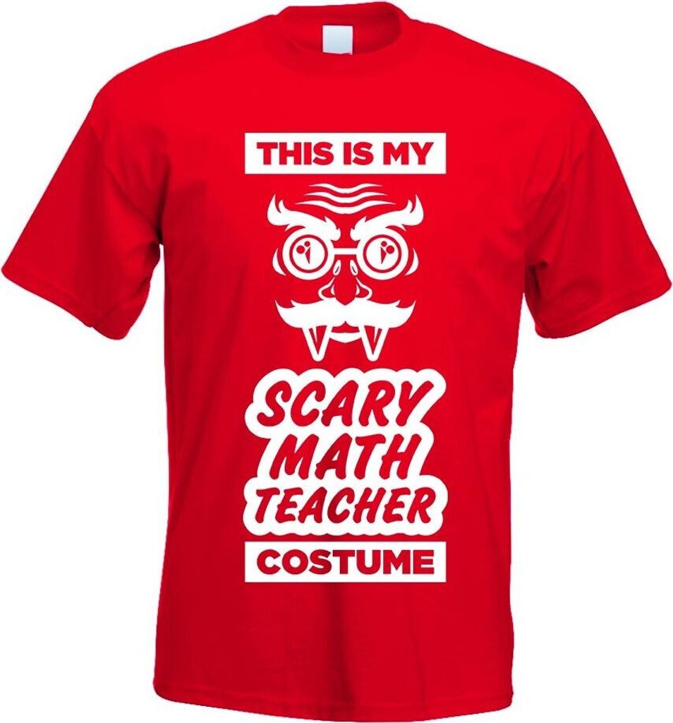 Kiwistar - T-Shirt - rot - Scary Math Teacher Costume Motiv Bedruckt Funshirt Design Print - mit Motiv Bedruckt - Funshirt Design - Sport - Freizei...
