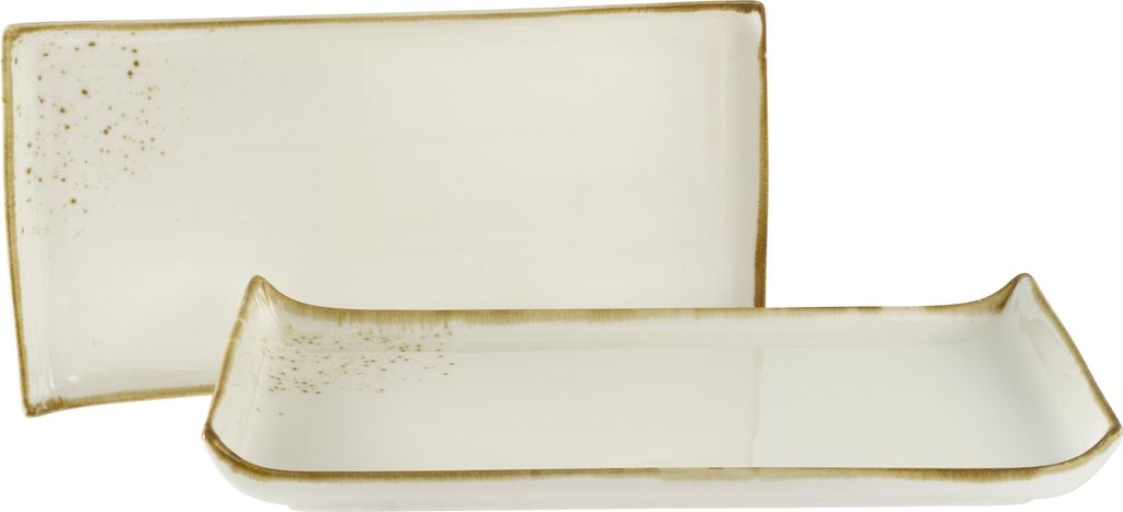 CreaTable, 24658, Nature Collection Creme, Servierplatte 2-tlg, Steinzeug