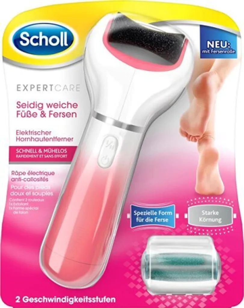 Appareil pédicure Scholl rouleau gros grains Velvet Smooth bleu