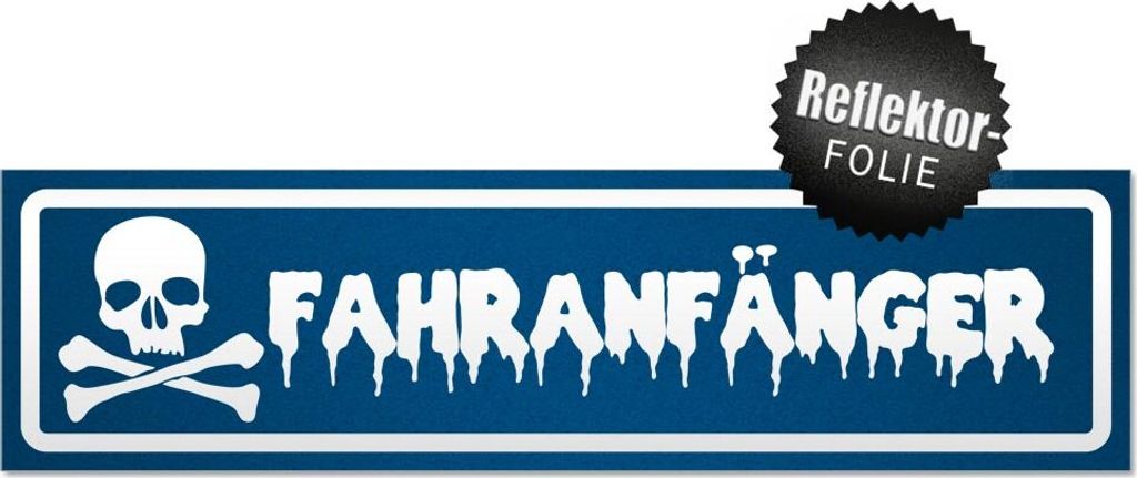 Fahranfänger Schädel invertiert Magnetschild Schild magnetisch