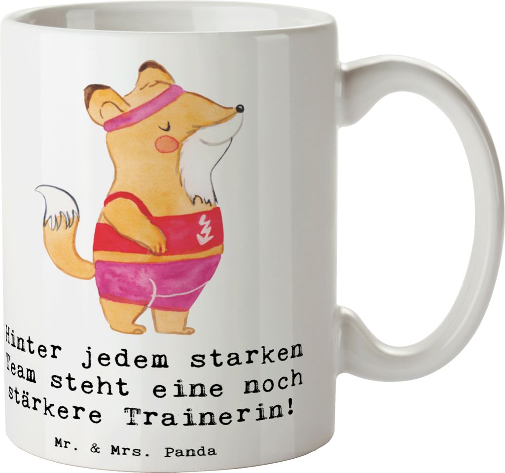 Mr. & Mrs. Panda Kaffeetasse Radsport Trainerin - Weiß - Geschenk, Taktik, Teamgeist, Pott, Handgefertigt, Coaching, Danksagung, Mentorin, tasse f...