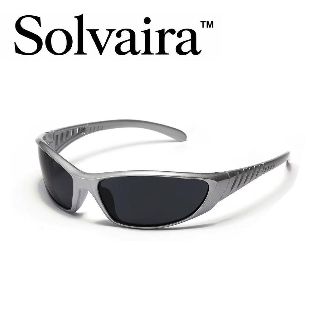 Solvaira Futuristische Sonnenbrille Silber, UV400 Schutz, stylische Sommerbrille für Damen & Herren