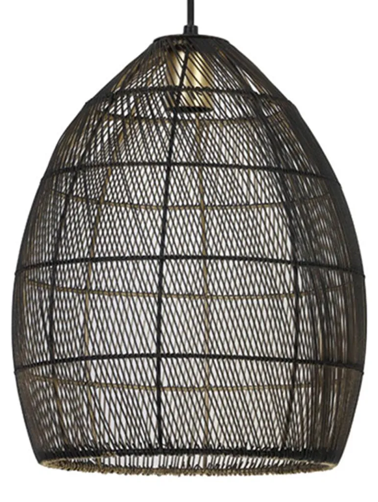 Suspension Meya Noire Ø 30cm Métal : Éclairage Moderne sans Reflets