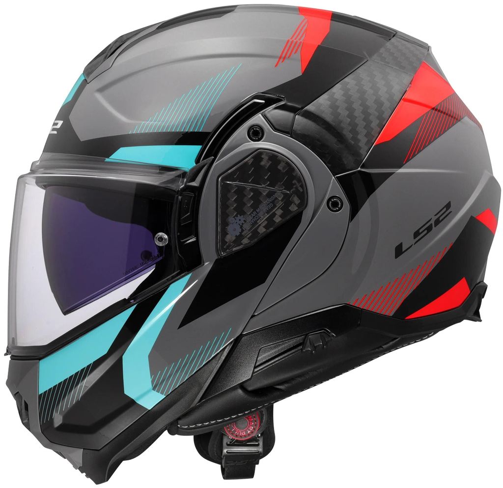 LS2 FF910 Advant II Triple Klapphelm, grau/blau/rot, M Produktbild 