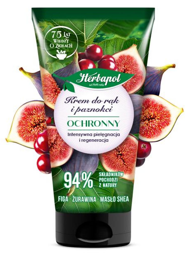 HERBAPOL Schützende Hand- und Nagelcreme - Feige & Cranberry & Sheabutter 50 ml