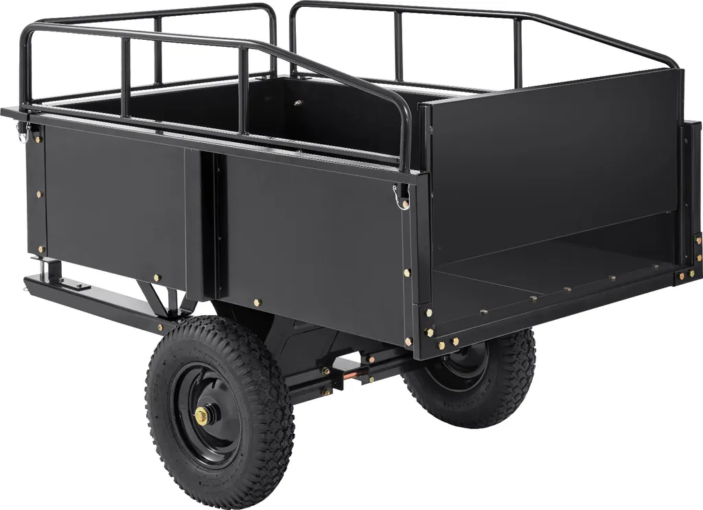 Chariot de jardin en acier avec parois amovibles et pneus tout-terrain