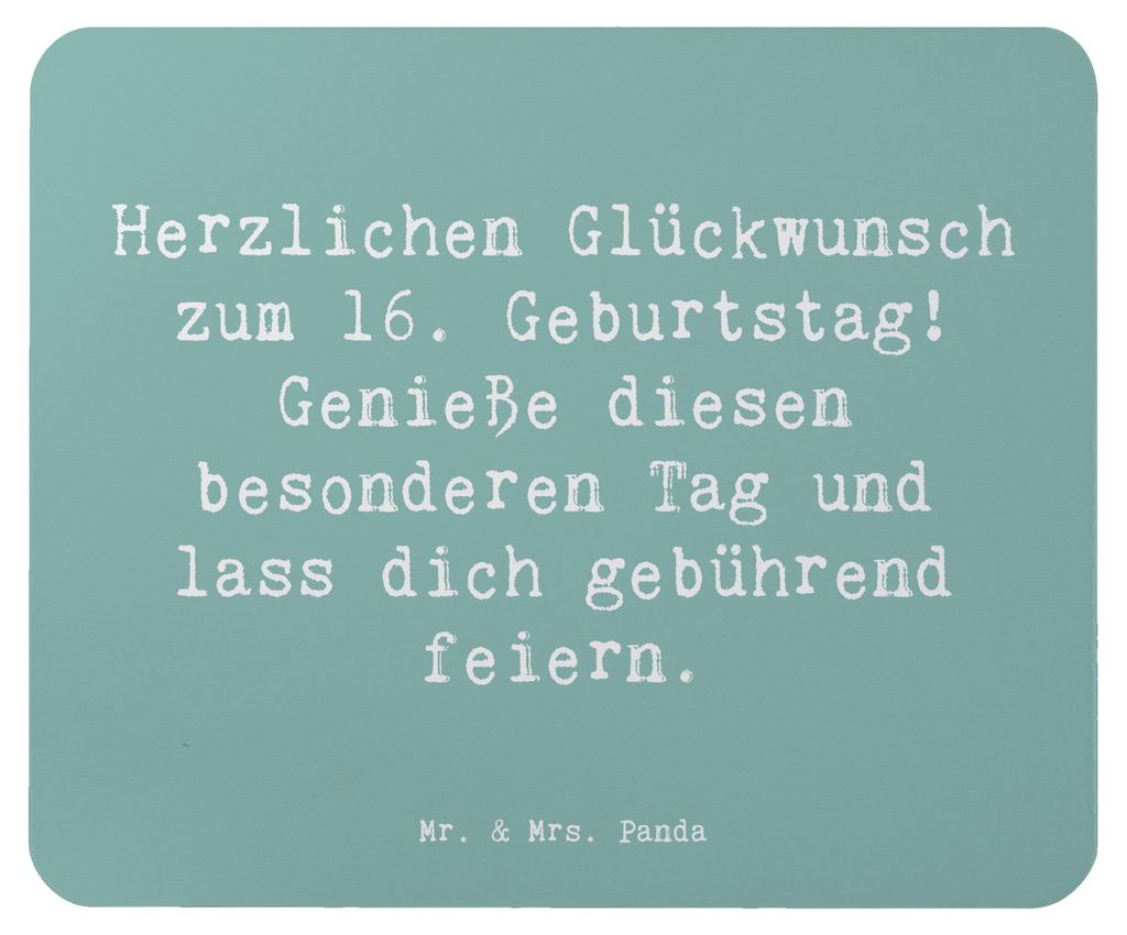 Mr. & Mrs. Panda Mauspad Spruch 16. Geburtstag - Meeresbrise - Geschenk, mausteppich, Träume, Alter, handgefertigte Geschenke, Erwachsenwerden, Mo...