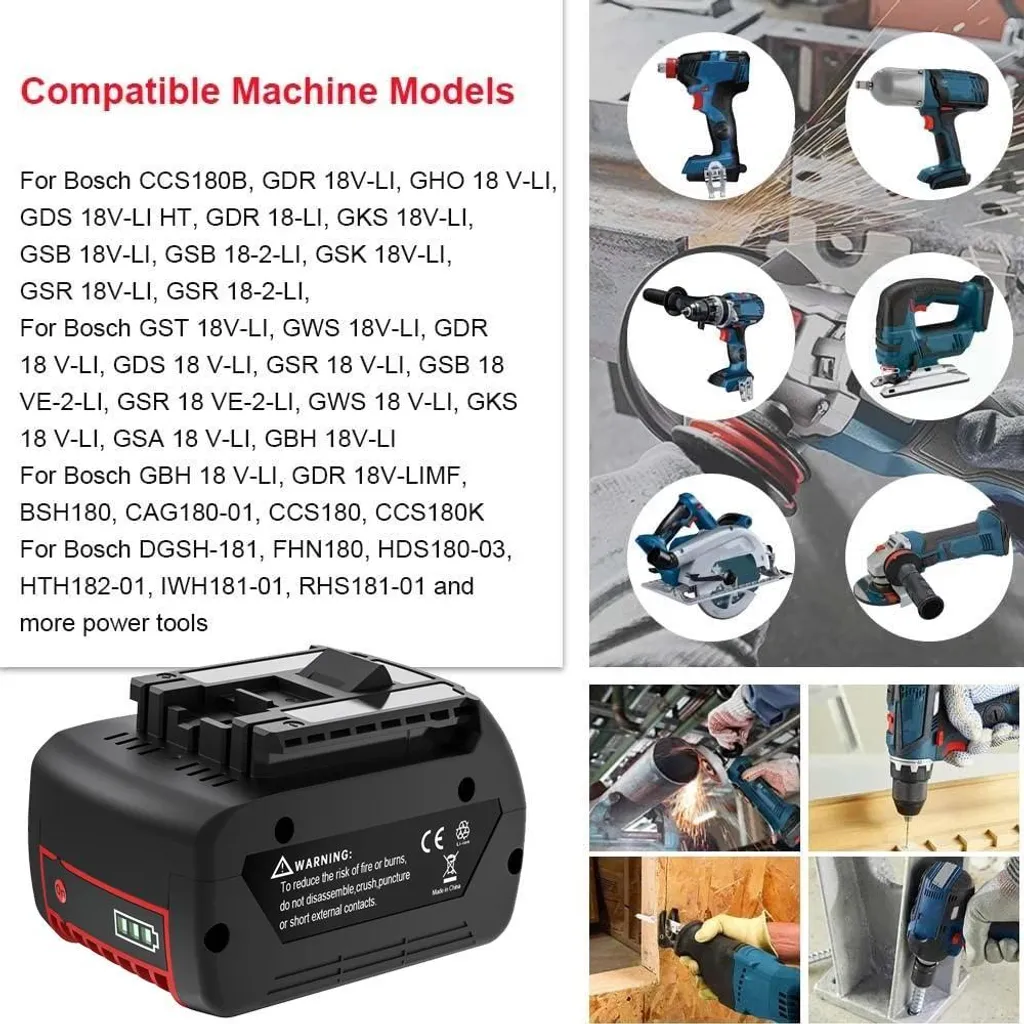 Sostituzione Batteria Bosch 18V 6000mAh: Rigenera i Tuoi Elettroutensili - 6