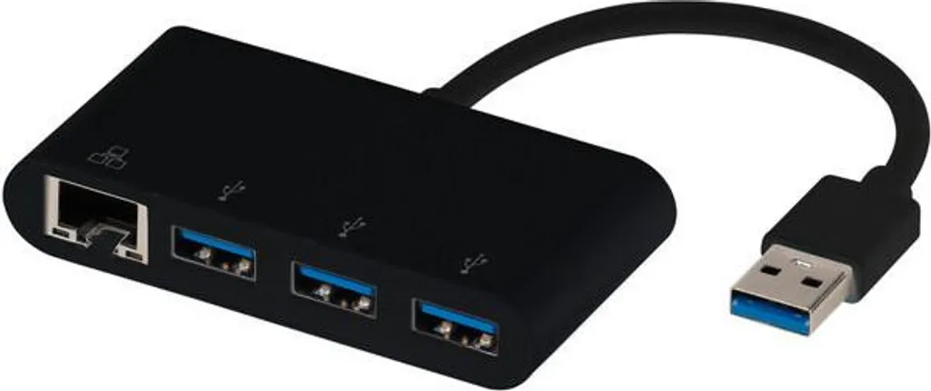 ViVanco Hub USB 3.2 Gen 1 con Ethernet - Soluzione Professionale Nero
