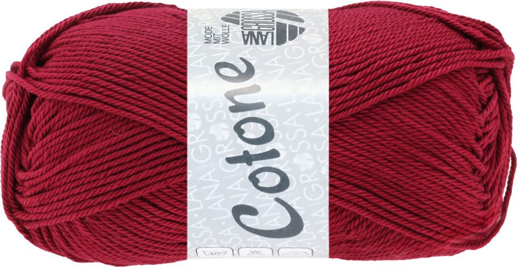 Lana Grossa Cotone 004 Weinrot Produktbild 