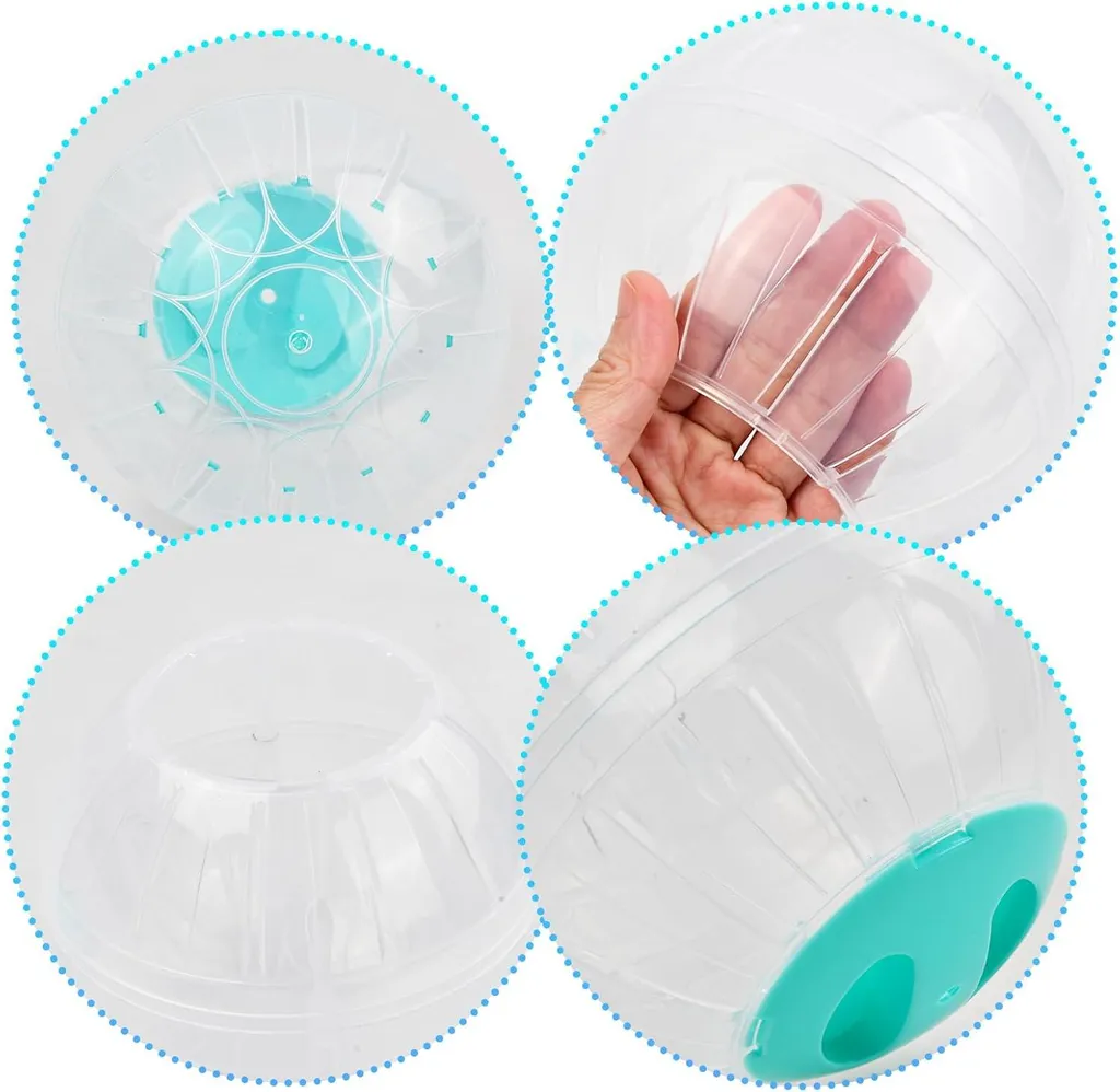 Balle hamster transparente 14,5cm aérée - Pack de 2 sphères de jeu bleu - 2
