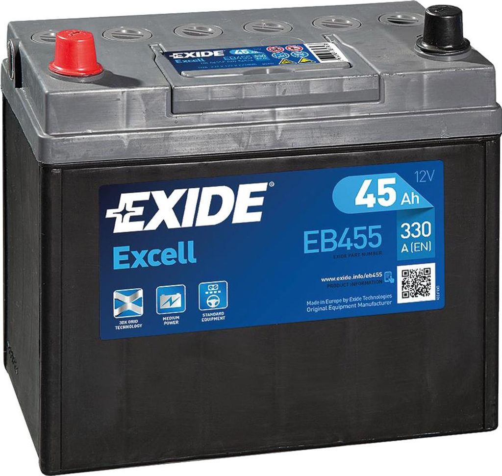 EXIDE Excell Starterbatterie 12V 45Ah 330A/EN Batterie Produktbild 