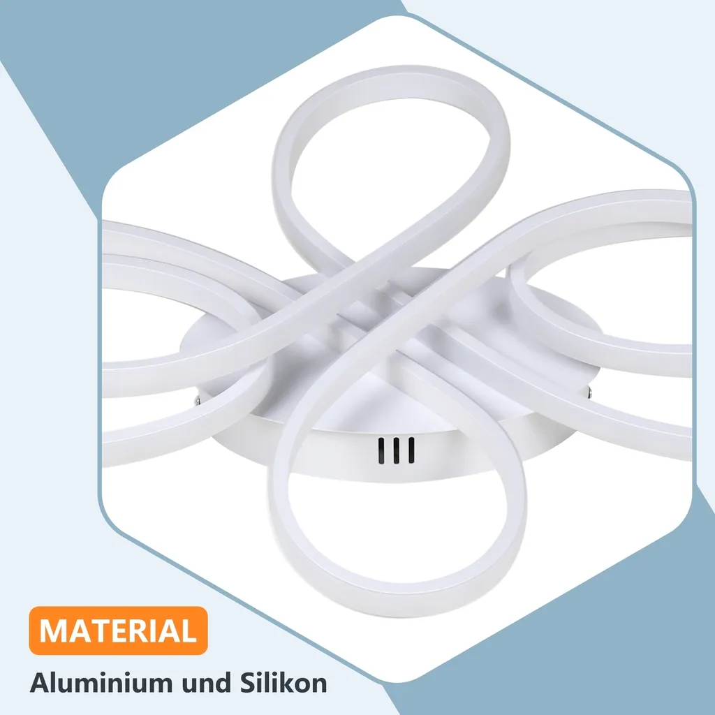 Plafonnier LED ZMH 65W Blanc Dimmable avec Télécommande de 66cm - 6