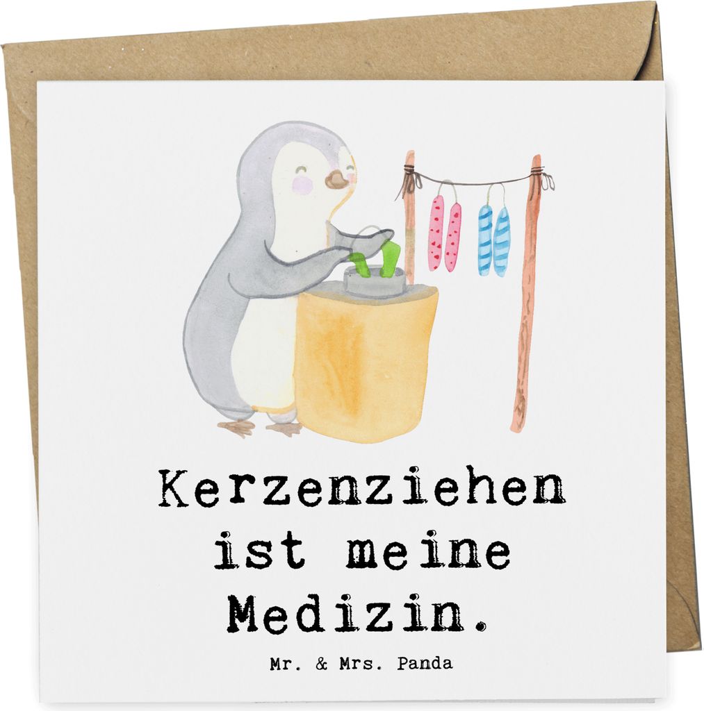 Mr. & Mrs. Panda Klappkarte Pinguin Kerzenziehen - Weiß - Geschenk, Deko Basteln, Kerzen Ziehen. DIY, doppelkarte, faltkarte, anlasskarte, Glückw...