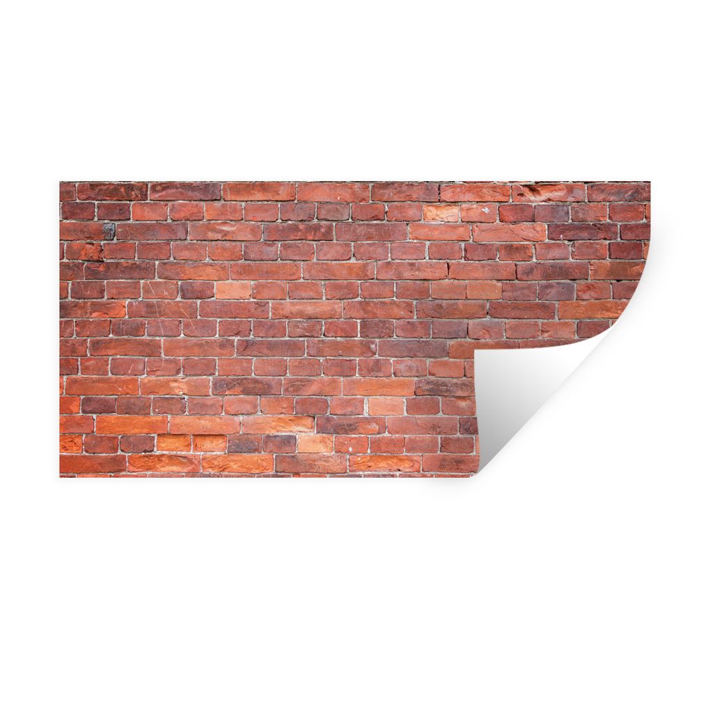 MuchoWow Wandtattoo Wandsticker Wandaufkleber Ziegel - Wand - Rot 40x20 cm Selbstklebend und Repositionierbar - Aufkleber
