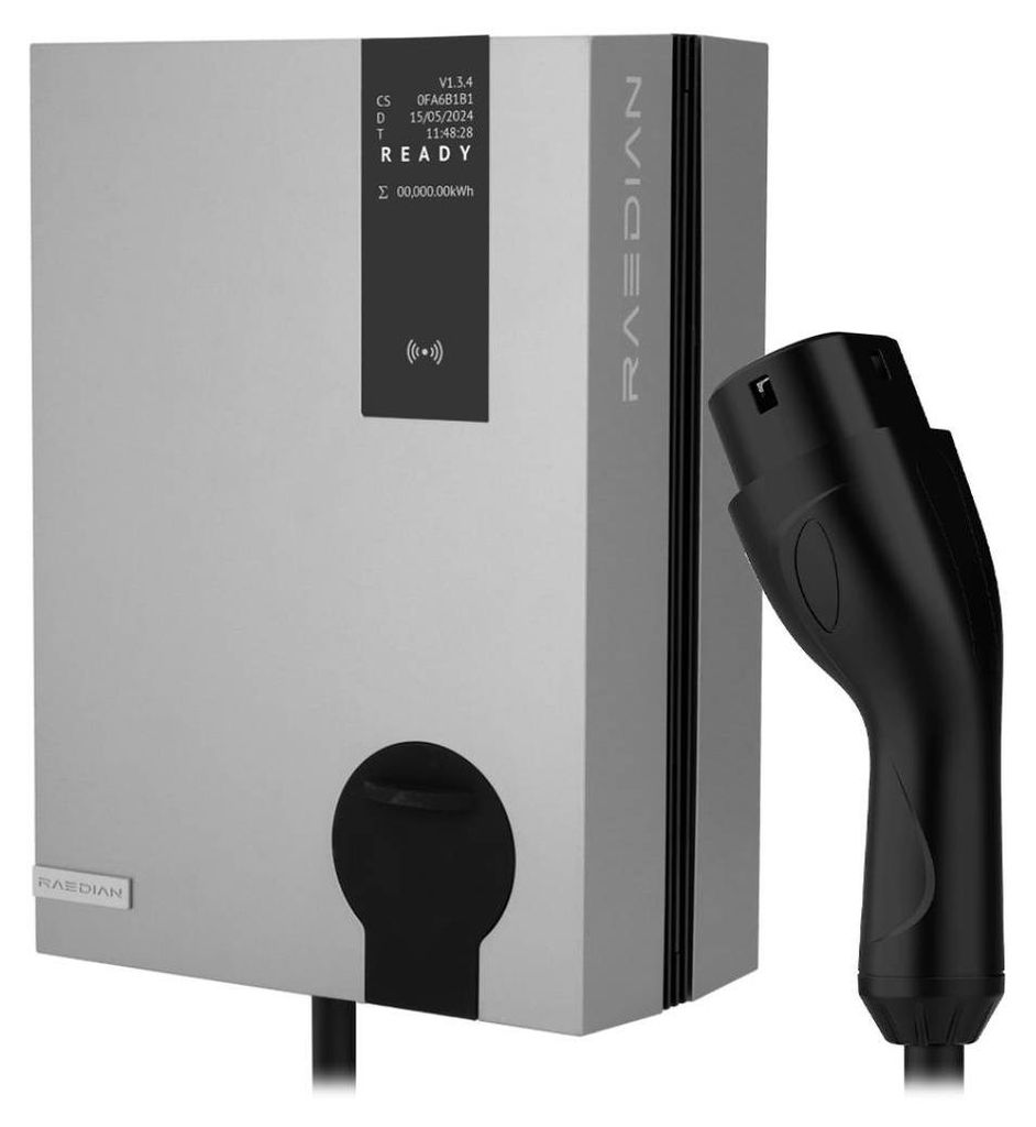 Ladegerät für Autos Wallbox Raedian Neo Typ 2 11 kW 16A IP55 IK10 Silber - RD-NEO-11-C5-SILVER