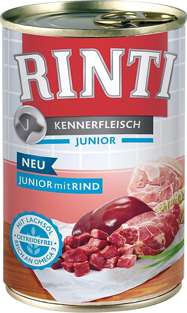 Digestion Facile Chiot avec Rinti Junior Bœuf Écaille 400g Pack de 12 - 4
