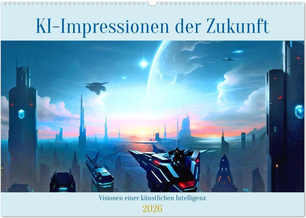 KI-Impressionen der Zukunft (Wandkalender 2026 DIN A2 quer), CALVENDO Monatskalender