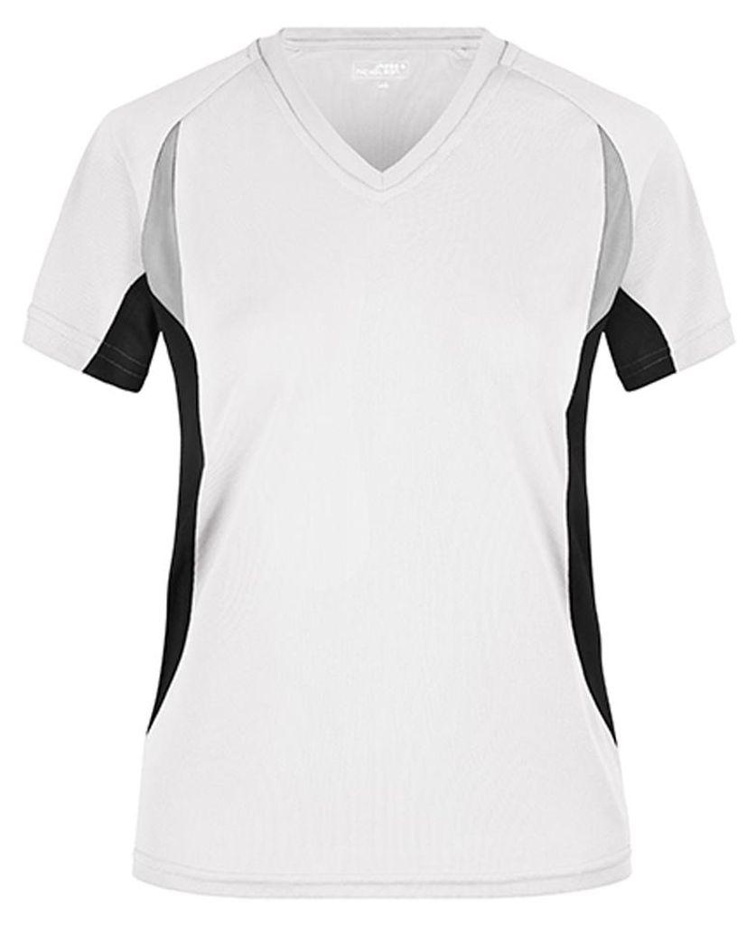 James and Nicholson - T-Shirt für Damen - Laufen LT2351 (XXL) (Weiß/Schwarz)