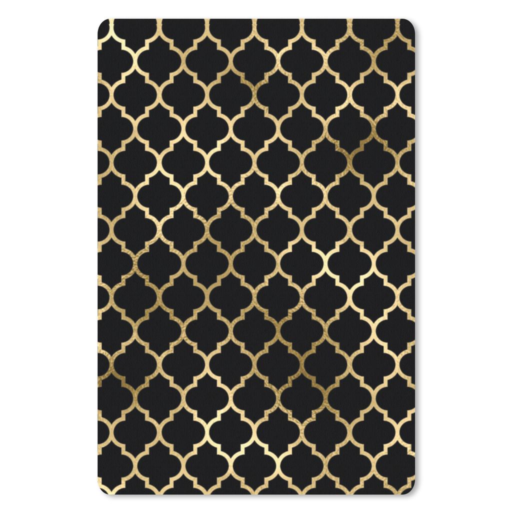 MuchoWow Mauspad Mousepad Muster - Gold - Schwarz 18x27 cm - Mousepads - Maus Mat - Pad - Mausunterlage