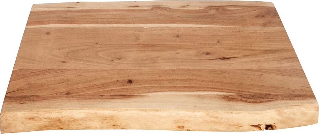 Tischplatte 60x40 cm Louisa, Holzplatte Akazienholz massiv + naturfarben + lackiert, Baumkanten-Platte für Heimwerker, Arbeitsplatten, Tische & Fe...